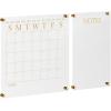 imageMartha Stewart Grayson Acrylic Wall Calendar with Notes with Dry Erase Marker and Mounting Hardware 24quot x 18quot wGold PrintClearGold