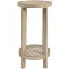 imageMartha Stewart Harley Accent Tables Modern Farmhouse Rattan Shelving Design Round Tabletop Living Room Furniture Occasional Piece Dia 15quot X 28quot WheatFarm House