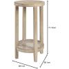 imageMartha Stewart Harley Accent Tables Modern Farmhouse Rattan Shelving Design Round Tabletop Living Room Furniture Occasional Piece Dia 15quot X 28quot WheatFarm House