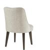 imageMartha Stewart Holls A Pair Dining Chairs Swoop Arm Curved Upholstered Back Round Piping Foam Seat Cushion Modern Kitchen Furniture Dark Finished Solid Wood Legs 35quot H Beige 2 PieceHolls