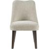 imageMartha Stewart Holls A Pair Dining Chairs Swoop Arm Curved Upholstered Back Round Piping Foam Seat Cushion Modern Kitchen Furniture Dark Finished Solid Wood Legs 35quot H Beige 2 PieceHolls