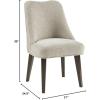 imageMartha Stewart Holls A Pair Dining Chairs Swoop Arm Curved Upholstered Back Round Piping Foam Seat Cushion Modern Kitchen Furniture Dark Finished Solid Wood Legs 35quot H Beige 2 PieceHolls