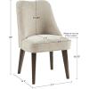 imageMartha Stewart Holls A Pair Dining Chairs Swoop Arm Curved Upholstered Back Round Piping Foam Seat Cushion Modern Kitchen Furniture Dark Finished Solid Wood Legs 35quot H Beige 2 PieceHolls