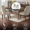 imageMartha Stewart Holls A Pair Dining Chairs Swoop Arm Curved Upholstered Back Round Piping Foam Seat Cushion Modern Kitchen Furniture Dark Finished Solid Wood Legs 35quot H Beige 2 PieceHolls