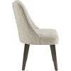 imageMartha Stewart Holls A Pair Dining Chairs Swoop Arm Curved Upholstered Back Round Piping Foam Seat Cushion Modern Kitchen Furniture Dark Finished Solid Wood Legs 35quot H Beige 2 PieceHolls