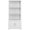 imageMartha Stewart Hutton Four Tier Shaker Bookcase with Storage Cabinet in Gray Washed Wood with Oil Rubbed Bronze HardwareGray FrameBrushed Nickel Hardware
