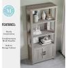 imageMartha Stewart Hutton Four Tier Shaker Bookcase with Storage Cabinet in Gray Washed Wood with Oil Rubbed Bronze HardwareGray FrameOil Rubbed Bronze Hardware