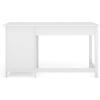 imageMartha Stewart Hutton Shaker Style Home Office Desk with 2 Side Drawers in White with Polished Brass Hardware
