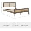 imageMartha Stewart Jax Platform Bed with Rattan Headboard and Footboard Solid Wood Frame Wooden Support Slats No Box Spring Needed Queen Size Brown GrayBrown Gray