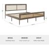 imageMartha Stewart Jax Platform Bed with Rattan Headboard and Footboard Solid Wood Frame Wooden Support Slats No Box Spring Needed Queen Size Brown GrayBrown Gray