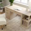 imageMartha Stewart Kayden Home Office Modular Desk with Drawer 2 Tier Shelf and File Cabinet in Light Natural with Brushed Gold Hardware