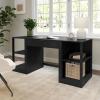 imageMartha Stewart Kayden Home Office Modular Desk with Drawer and Dual 2 Tier Shelves in Black with Oil Rubbed Bronze Hardware