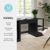 imageMartha Stewart Kayden Home Office Modular Desk with Drawer and Dual 2 Tier Shelves in Black with Oil Rubbed Bronze Hardware