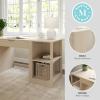 imageMartha Stewart Kayden Home Office Modular Desk with Drawer and Dual 2 Tier Shelves in Light Natural with Brushed Gold Hardware