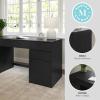 imageMartha Stewart Kayden Home Office Modular Desk with Drawer and Dual 3 Drawer File Cabinets in Black with Oil Rubbed Bronze Hardware