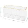 imageMartha Stewart Kerry Plastic 4 Compartment Pen Holder Office Desktop Organizer with Gold Trim