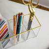 imageMartha Stewart Kerry Plastic 4 Compartment Pen Holder Office Desktop Organizer with Gold Trim