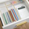 imageMartha Stewart Kerry Plastic Stackable Office Desk Drawer Organizers Set of 8 with Gold TrimSet of 5