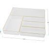 imageMartha Stewart Kerry Plastic Stackable Office Desk Drawer Organizers Set of 8 with Gold TrimSet of 5