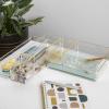 imageMartha Stewart Kerry Plastic Stackable Office Desk Drawer Organizers Set of 8 with Gold TrimSet of 8