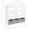 imageMartha Stewart Kids Deluxe Dollhouse Bookcase  Gray Kids Wooden Bookshelf and Tall Book Shelf Organizer with Toy Storage  Toddler Book Rack  Dollhouse Bookshelf  Playroom or Bedroom StorageLinen White