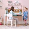 imageMartha Stewart Kids Desk with Hutch and Chair by Guidecraft  Creamy White Wooden Study Table with Storage and Corkboard  Bedroom Furniture Set Desk and Chair Set Ages 512Creamy White