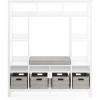 imageMartha Stewart Kids Storage System  Linen White Wood Bookshelf Cubby with Seat Cushion Shelves and Storage Bins Reading Nook Bookcase and Kids Room Storage BenchLinen White