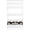 imageMartha Stewart Kids Tall Bookcase Gray  48 Inch Wooden Storage Organizer Cubby with Fabric Bins for Playroom and BedroomLinen White