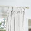 imageMartha Stewart Laguna Stripe SemiSheer Tie Tab Window Curtain Panel Pair 95 GreyGrey