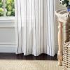 imageMartha Stewart Laguna Stripe SemiSheer Tie Tab Window Curtain Panel Pair 95 GreyGrey