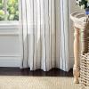imageMartha Stewart Laguna Stripe SemiSheer Tie Tab Window Curtain Panel Pair 95 GreyNavy