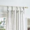 imageMartha Stewart Laguna Stripe SemiSheer Tie Tab Window Curtain Panel Pair 95 GreyNavy