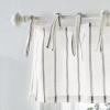 imageMartha Stewart Laguna Stripe SemiSheer Tie Tab Window Curtain Valance and Tiers Set GreyGrey