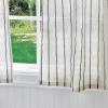 imageMartha Stewart Laguna Stripe SemiSheer Tie Tab Window Curtain Valance and Tiers Set GreyGrey