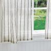 imageMartha Stewart Laguna Stripe SemiSheer Tie Tab Window Curtain Valance and Tiers Set GreyGrey
