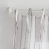 imageMartha Stewart Laguna Stripe SemiSheer Tie Tab Window Curtain Valance and Tiers Set GreyMocha