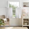 imageMartha Stewart Laguna Stripe SemiSheer Tie Tab Window Curtain Valance and Tiers Set GreyMocha