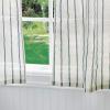 imageMartha Stewart Laguna Stripe SemiSheer Tie Tab Window Curtain Valance and Tiers Set GreyNavy