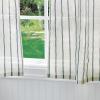 imageMartha Stewart Laguna Stripe SemiSheer Tie Tab Window Curtain Valance and Tiers Set GreyNavy Stripes