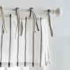 imageMartha Stewart Laguna Stripe SemiSheer Tie Tab Window Curtain Valance and Tiers Set GreyNavy Stripes