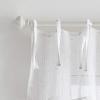 imageMartha Stewart Laguna Stripe SemiSheer Tie Tab Window Curtain Valance and Tiers Set GreyWhite
