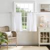 imageMartha Stewart Laguna Stripe SemiSheer Tie Tab Window Curtain Valance and Tiers Set GreyWhite