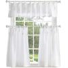 imageMartha Stewart Laguna Stripe SemiSheer Tie Tab Window Curtain Valance and Tiers Set GreyWhite