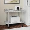 imageMartha Stewart Liam 2Tier Mobile Office Storage and Printer Cart in Walnut with Polished Brass FrameGrayBrushed Nickel Frame