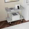 imageMartha Stewart Liam 2Tier Mobile Office Storage and Printer Cart in Walnut with Polished Brass FrameGrayBrushed Nickel Frame