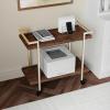 imageMartha Stewart Liam 2Tier Mobile Office Storage and Printer Cart in Walnut with Polished Brass FrameWalnutPolished Brass Frame