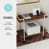 imageMartha Stewart Liam 2Tier Mobile Office Storage and Printer Cart in Walnut with Polished Brass FrameWalnutPolished Brass Frame