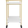 imageMartha Stewart Liam 2Tier Mobile Office Storage and Printer Cart in Walnut with Polished Brass FrameWhitePolished Brass Frame