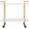 imageMartha Stewart Liam 2Tier Mobile Office Storage and Printer Cart in Walnut with Polished Brass FrameWhitePolished Brass Frame