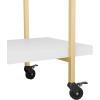 imageMartha Stewart Liam 2Tier Mobile Office Storage and Printer Cart in Walnut with Polished Brass FrameWhitePolished Brass Frame